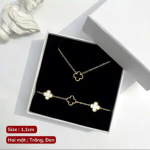 Bộ Dây Chuyền Vòng Tay Nữ Cỏ 4 Lá